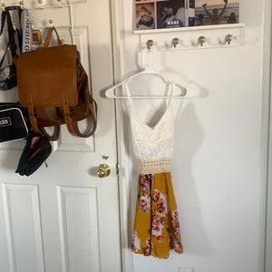 Rue 21 yellow floral lace dress